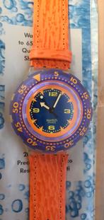 Swatch Scuba 200 "Deep Blue" – Full Set (1992), Kunststof, Leer, Polshorloge, Swatch