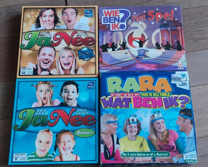 3x Partyspel: Rara Wat ben ik  / Geen ja Geen nee, Hobby en Vrije tijd, Gezelschapsspellen | Bordspellen, Zo goed als nieuw, Een of twee spelers
