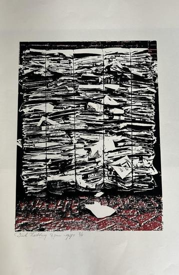 Dirk Ketting, 2 werken, papier en uitrit 1974 beschikbaar voor biedingen