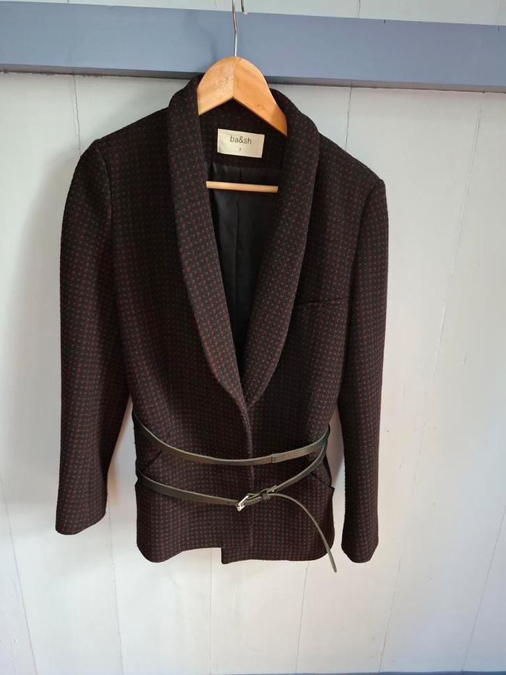 Zwarte "Ba&sh" damesblazer met ceintuur. Mt.3/M., Kleding | Dames, Jasjes, Kostuums en Pakken, Zo goed als nieuw, Jasje, Maat 38/40 (M)