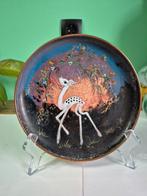 Geëmailleerd koperen bordje met hert., Antiek en Kunst, Ophalen of Verzenden