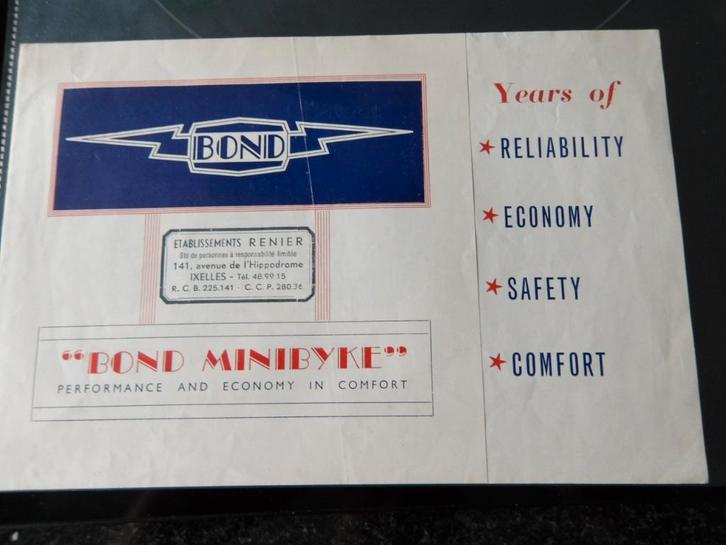 Folder BOND Minibyke Scooter 125cc, Motoren, Handleidingen en Instructieboekjes, Overige merken, Verzenden