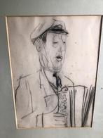 Johan Dijkstra (1896-1978) Groninger Ploeg-Tekening-Gesign, Ophalen of Verzenden