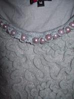 Boho Jurkje grijs kant en parel kraaltjes (M)38/40  Yumi, Kleding | Dames, Jurken, Maat 38/40 (M), Ophalen of Verzenden, Zo goed als nieuw