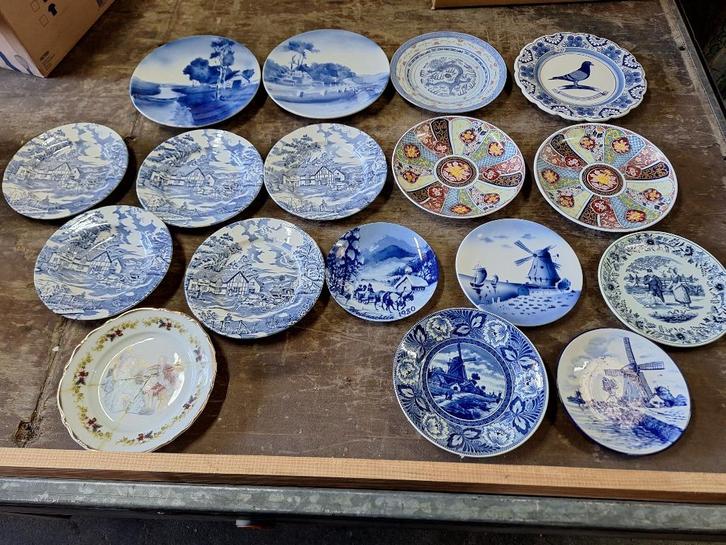 partijtje sierborden, Delfts Blauw, Antiek en Kunst, Antiek | Keramiek en Aardewerk, Ophalen