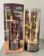 Glazen LED Lamp met Lichtsnoer, Huis en Inrichting, Lampen | Tafellampen, Ophalen of Verzenden, Nieuw, Glas, Minder dan 50 cm