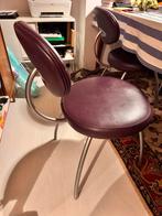 4 Leren Eetkamerstoelen - Stijlvol en Comfortabel, Ophalen, Gebruikt, Overige kleuren, Leer