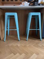 Industriële metale krukjes - turquoise, Ophalen, Zo goed als nieuw, IJzer