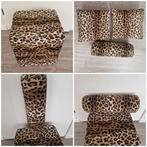 Cheeta leopard poef 2 x kussens rolkussen, Huis en Inrichting, Banken | Voetenbanken en Poefen, Ophalen, Minder dan 50 cm, Rond