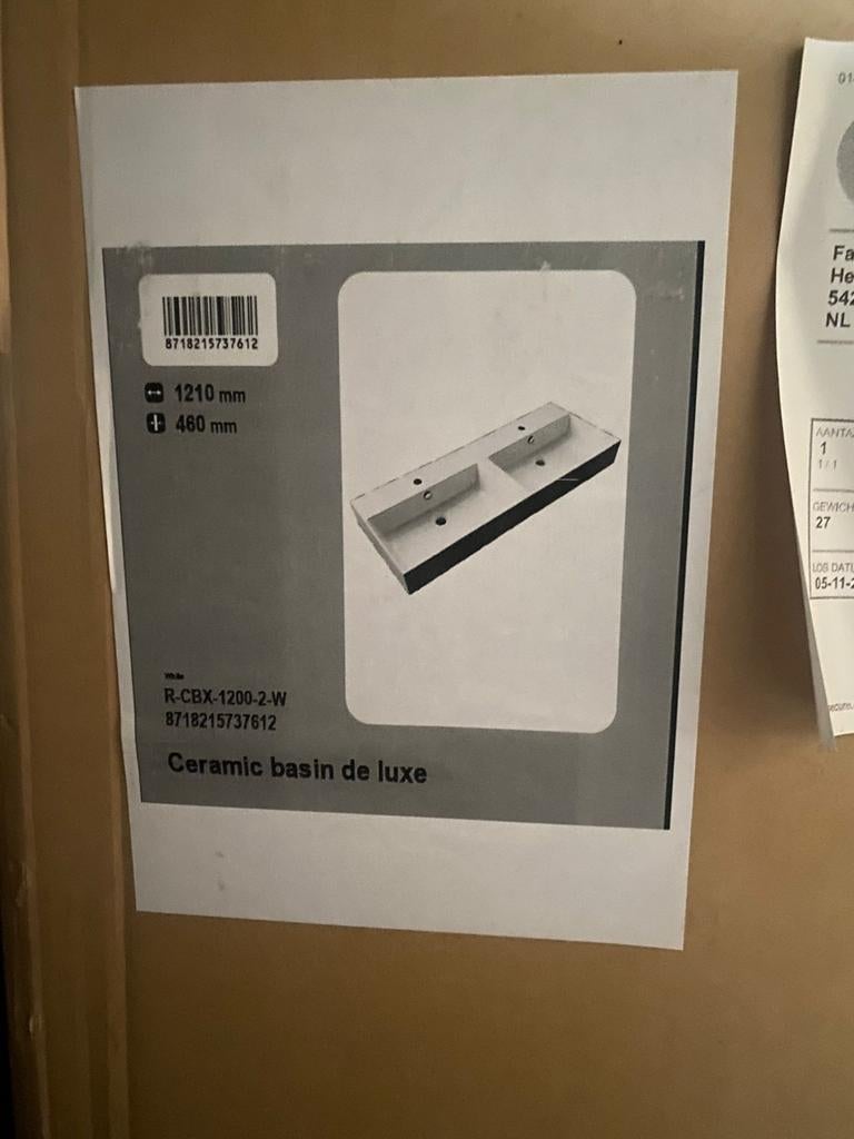 Luxe keramische wasbak - Nieuw. Advertentie lezen!, Ophalen, Nieuw, Wit, Overige typen