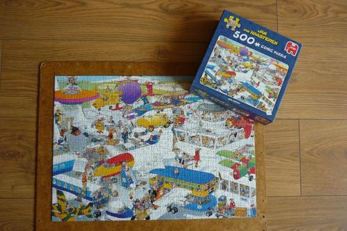 Jumbo Jan van Haasteren '' BUSY AIRPORT '' + poster 500 st., Hobby en Vrije tijd, Denksport en Puzzels, Zo goed als nieuw, Legpuzzel
