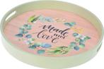 Dienblad Made with Love, Huis en Inrichting, Woonaccessoires | Dienbladen, Ophalen of Verzenden, Nieuw, Rond, Hout