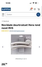 Novidade deurkrukset Hera rond rozet RVS, Doe-het-zelf en Verbouw, Hang- en Sluitwerk, Ophalen, Nieuw, Rvs, Klink of Kruk