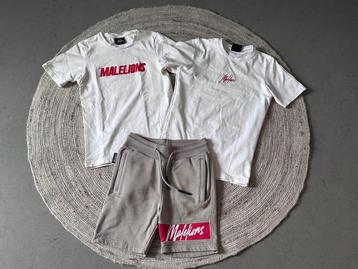 Malelions 2 t-shirts korte broek maat 140