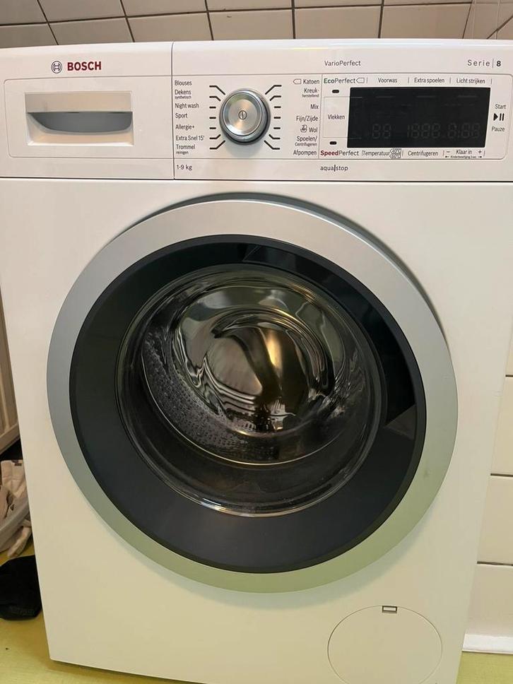 Bosch wasmachine, Witgoed en Apparatuur, Wasmachines, Gebruikt, Voorlader, 8 tot 10 kg, 85 tot 90 cm, 1200 tot 1600 toeren, Ophalen