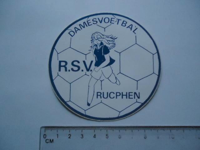 sticker oud Rucphen dames voetbal strip club RSV vintage, Verzamelen, Stickers, Zo goed als nieuw, Bedrijf of Vereniging, Verzenden