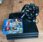 Playstation 4 + Controllers, Lader & 4 Games, Met 2 controllers, Ophalen of Verzenden, Original, 500 GB