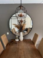 Massief teak eettafel (incl. 6 Loom Furniture stoelen), Ophalen, Teakhout, 200 cm of meer, 50 tot 100 cm