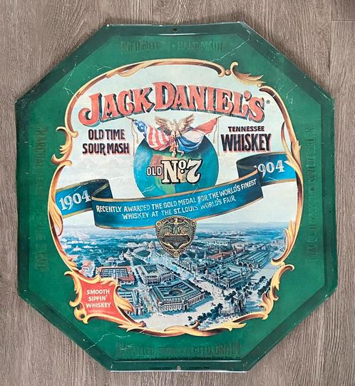 Reclamebord Jack Daniels Tennessee Whiskey 1904 St Louis, Verzamelen, Merken en Reclamevoorwerpen, Gebruikt, Reclamebord, Verzenden