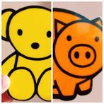 Twee Dick Bruna piepfiguurtjes beer en varken rubber izgs, Verzamelen, Ophalen of Verzenden, Zo goed als nieuw