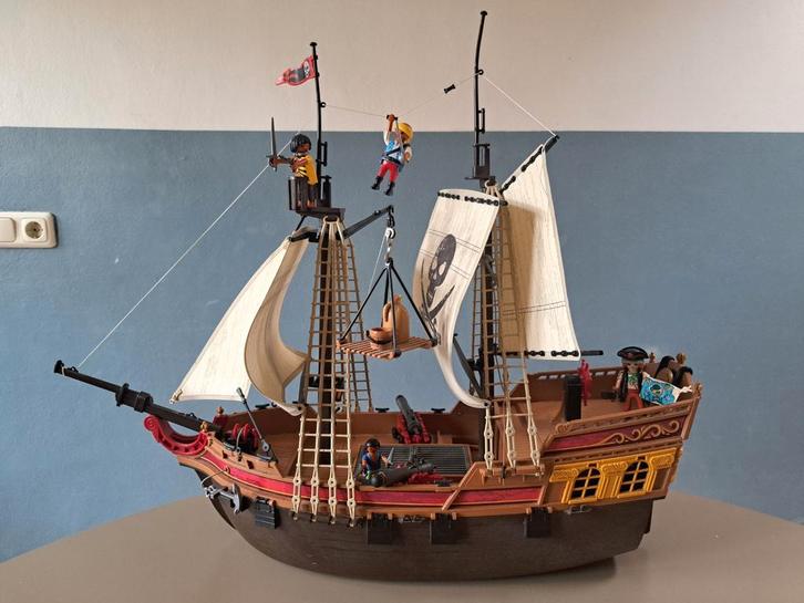 Playmobil Piratenschip 5135 + Schatkist, Vuurtoren & Extra's, Kinderen en Baby's, Speelgoed | Playmobil, Gebruikt, Complete set