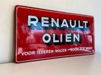 Vintage Renault Oliën Emaille Reclamebord, Antiek en Kunst, Ophalen