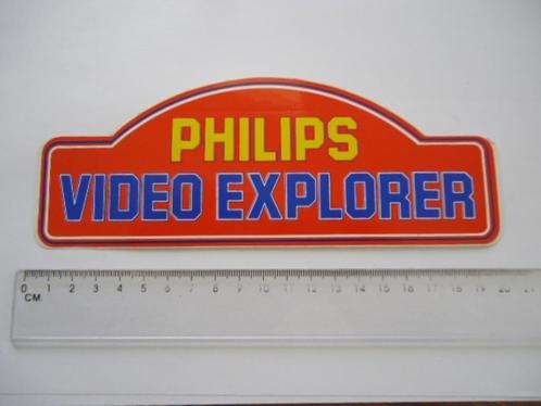 sticker oud PHILIPS Video Explorer Rally race auto groot ret, Verzamelen, Stickers, Zo goed als nieuw, Bedrijf of Vereniging, Verzenden