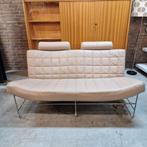 Leolux Volare créme leren 2 zitsbank design bank, Ophalen of Verzenden