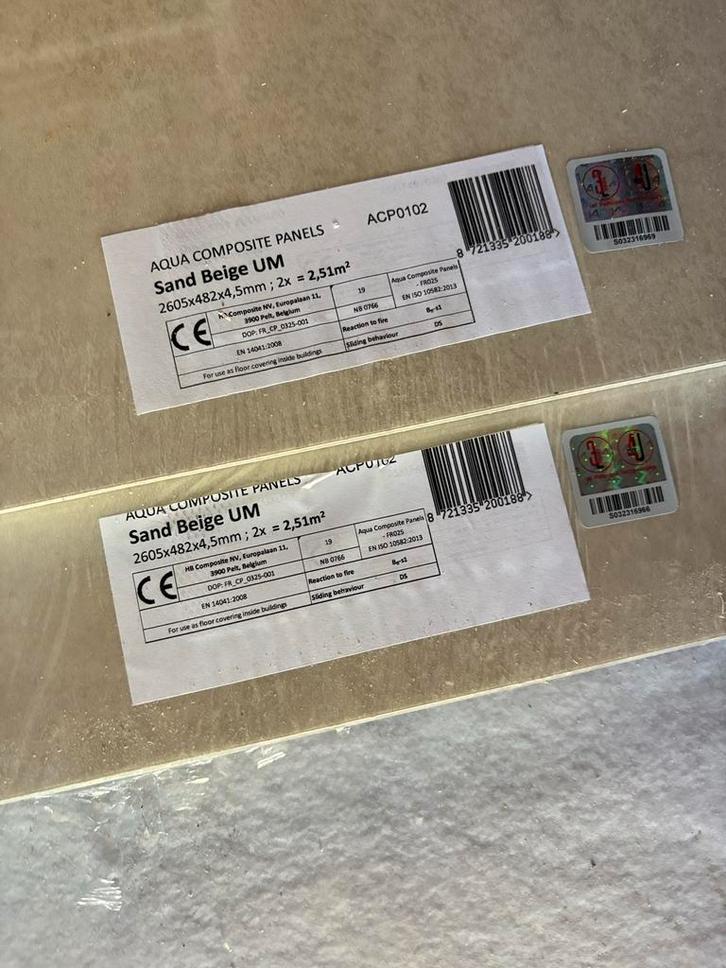 Nieuwe composiet panelen badkamer - 5 stuks, Doe-het-zelf en Verbouw, Vloerdelen en Plavuizen, Nieuw, Overige typen, Kunststof