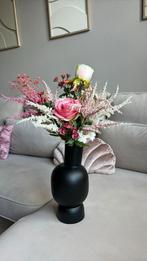 Asymmetrische Vaas Mat zwart, Ophalen of Verzenden, Zo goed als nieuw, Zwart, Minder dan 50 cm