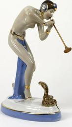 Royal Dux slangenbezweerder, prachtig porseleinen beeld, Antiek en Kunst, Ophalen of Verzenden