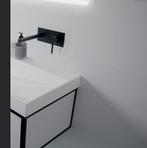 NIEUW Luxe Badkamermeubel 100cm – Mat Wit /Zwart Frame op=op, Huis en Inrichting, Badkamer | Badkamermeubels, Nieuw, Minder dan 100 cm