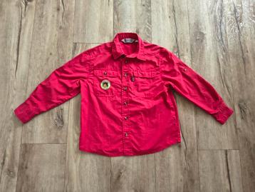 Mooie rode scoutingblouse, Bever uniform, Scoutfit, maat 134 beschikbaar voor biedingen