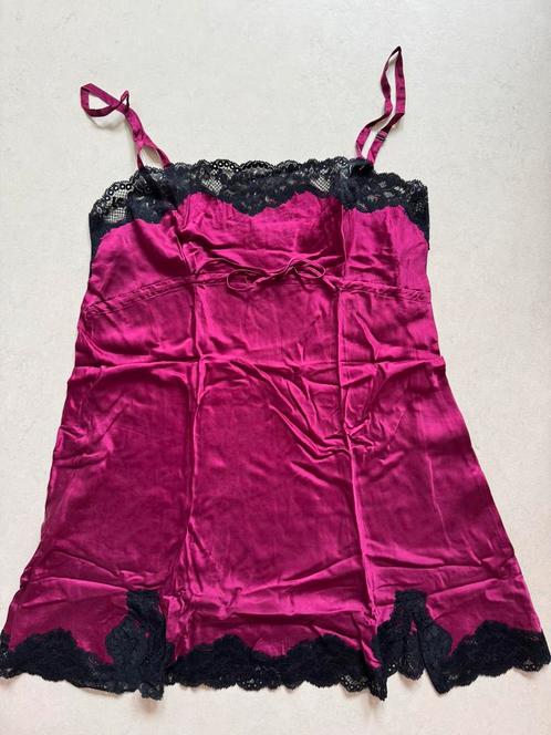 Fuchsiakleurig zijden nachthemd Julianna Rae maat L, Kleding | Dames, Ondergoed en Lingerie, Nachtkleding, Roze, Ophalen of Verzenden