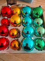 Gekleurde doos   glazen kerstballen 16stuks, Ophalen of Verzenden, Gebruikt