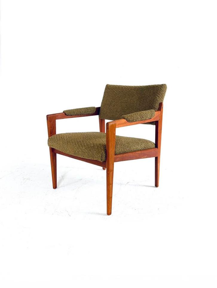 Vintage gerestaureerde fauteuil, Thonet ‘60, Huis en Inrichting, Fauteuils, Zo goed als nieuw, Hout, Stof, 50 tot 75 cm, Minder dan 75 cm
