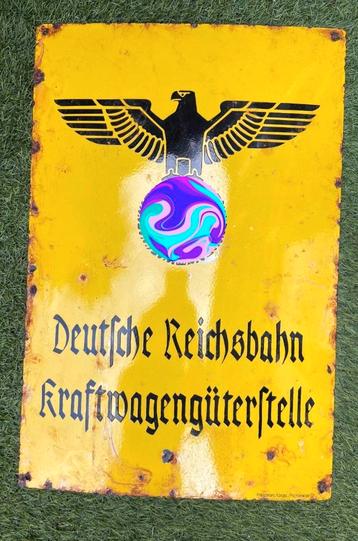 Emaillebord ww2, zie omschrijving  beschikbaar voor biedingen