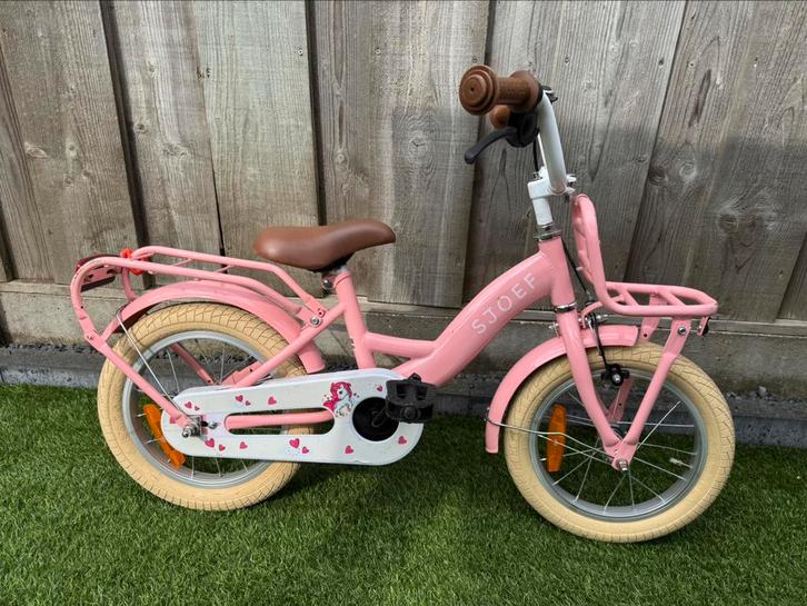 Kinderfiets Sjoef 14-inch (zonder zijwieltjes), Fietsen en Brommers, Fietsen | Kinderfietsjes, Gebruikt, Minder dan 16 inch, Ophalen