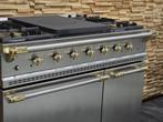 Luxe Fornuis Lacanche 100 cm rvs messing GASOVEN, Witgoed en Apparatuur, Fornuizen, 60 cm of meer, 5 kookzones of meer, Vrijstaand