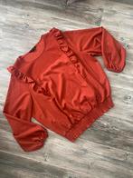 MS Mode oranje/roest bruine blouse met ruches - Maat XL, Kleding | Dames, Blouses en Tunieken, Bruin, Maat 46/48 (XL) of groter