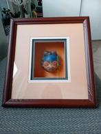 • Oud Indonesisch kunstwerkje met passe-partout en glas ervo, Huis en Inrichting, Ophalen of Verzenden, Gebruikt, Schilderij, Minder dan 50 cm