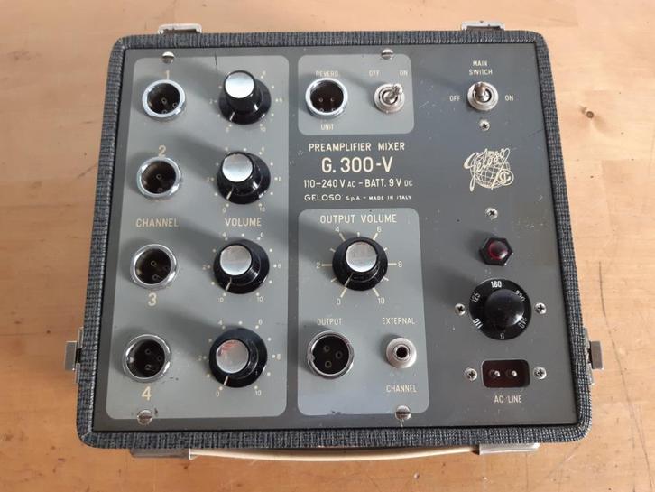 Geloso G300-V microfoon voorversterkermixer, Muziek en Instrumenten, Mengpanelen, Zo goed als nieuw, Minder dan 5 kanalen, Microfooningang