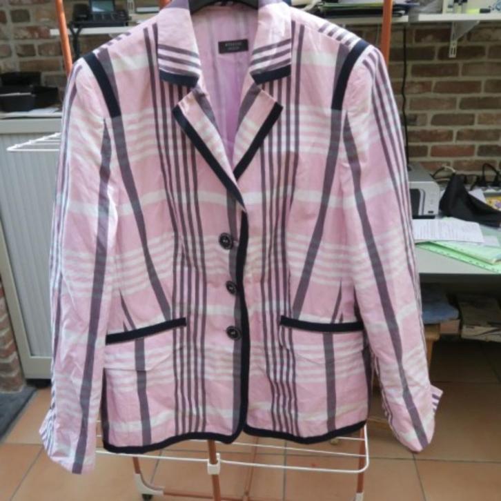 Jasje roze strepen zwart Weekend Basler mt 46, Kleding | Dames, Jassen | Zomer, Zo goed als nieuw, Maat 46/48 (XL) of groter, Roze