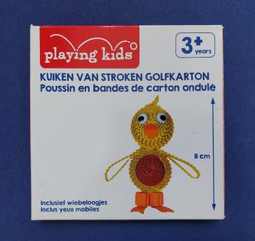 Knutselpakket Kuiken van stroken golfkarton beschikbaar voor biedingen