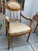 Sierlijke Frans Vitoriaanse stoeltjes met leuning mat goud, Antiek en Kunst, Antiek | Meubels | Stoelen en Banken, Ophalen