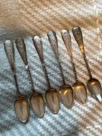 Zes Antieke Zilveren Lepeltjes, Antiek en Kunst, Antiek | Bestek, Ophalen of Verzenden