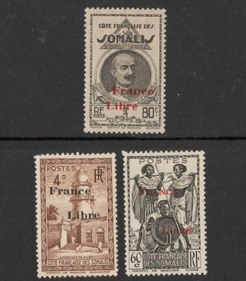 1942 3-w COTE-SOMALIS France-Libre generaal De Gaulle-WOII, Postzegels en Munten, Postzegels | Afrika, Postfris, Overige landen