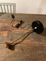 VINTAGE LAMP WANDLAMP ZWART MESSING BAJONET, Ophalen of Verzenden, Zo goed als nieuw, Metaal