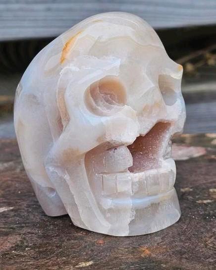 Agaat geode schedeltje van Elvis, Verzamelen, Mineralen en Fossielen, Ophalen of Verzenden