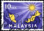 Maleisie 1 - Oprichting van Malaysia, Postzegels en Munten, Postzegels | Azië, Zuidoost-Azië, Ophalen of Verzenden, Gestempeld